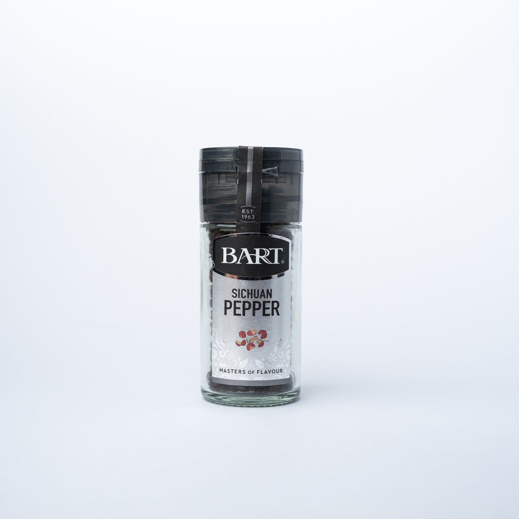 A glass jar of Bart Sichuan Pepper 18g.