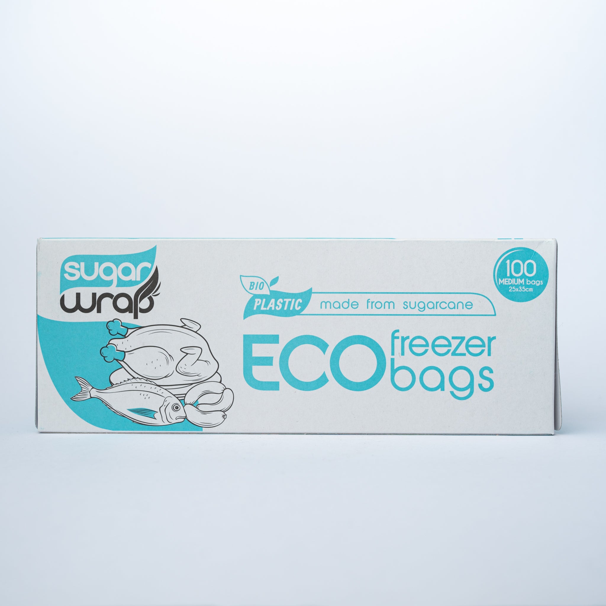 SugarWrap Eco Freezer Bags 100 Medium Bags