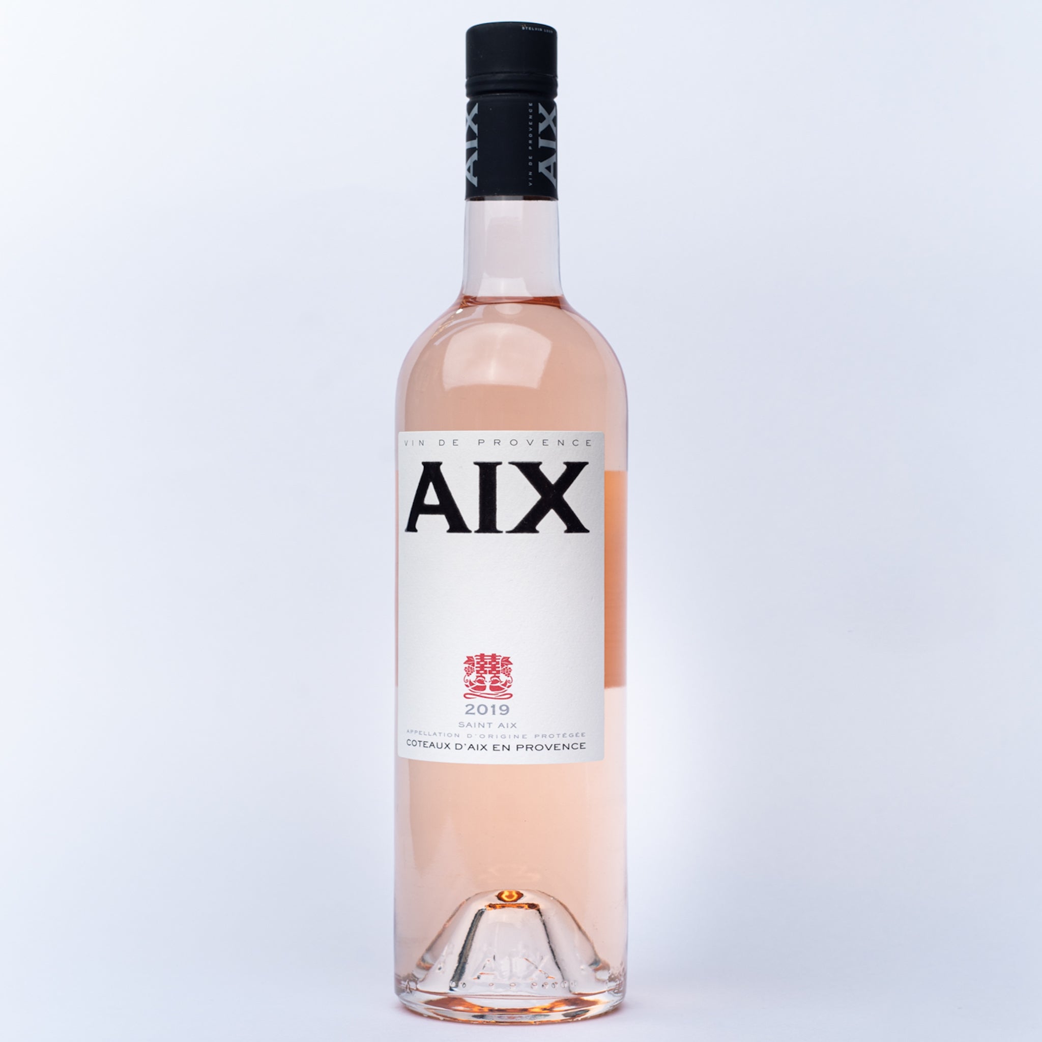 a 750ml bottle of Aix en Provence rose wine.