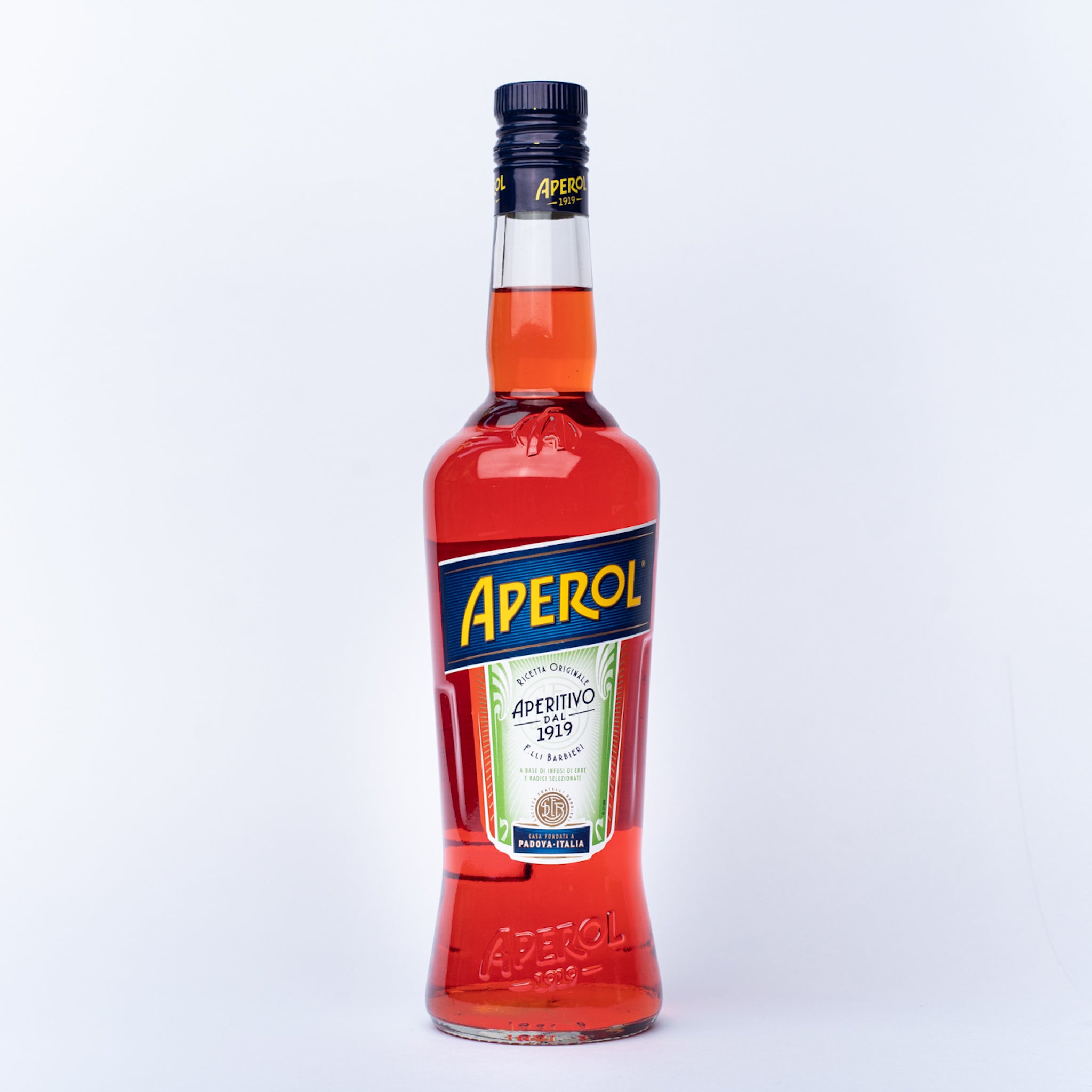 a 700ml bottle of Aperol red spirit.