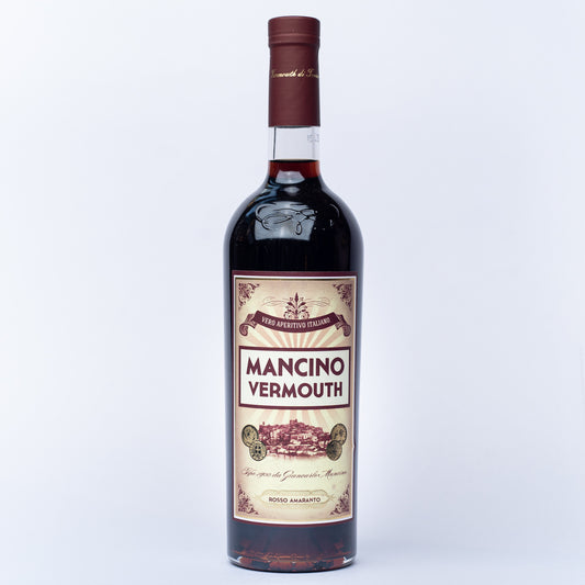 A bottle of Mancino Rosso Amaranto Vermouth 750ml.