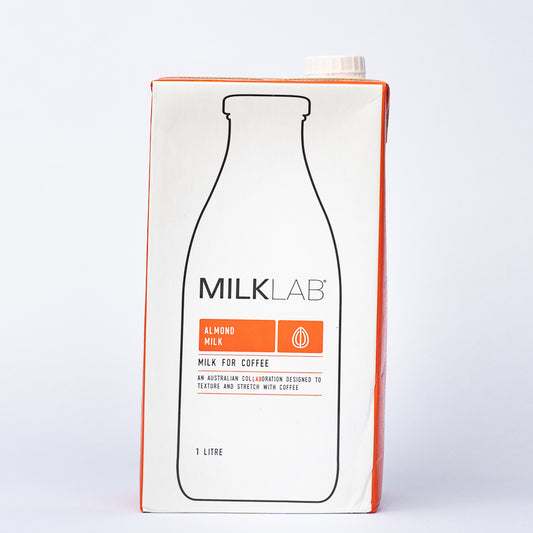 A 1L tetra pack of Milk Lab Almond Milk.