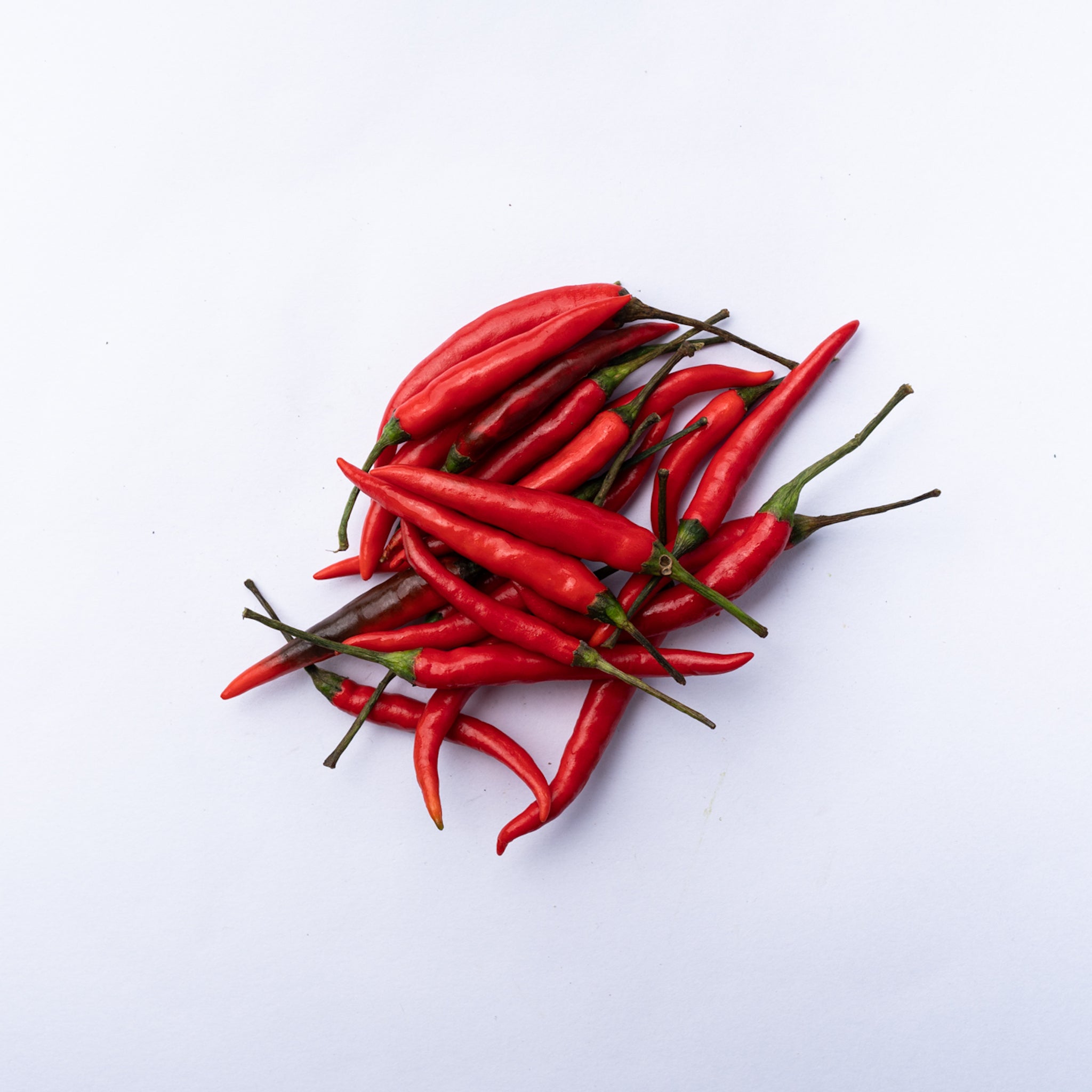 A handful of red chillies.