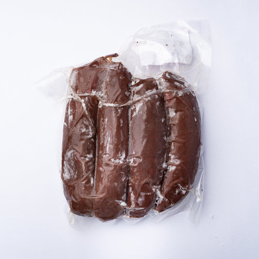 A 300g pack of frozen Blood Sausage .