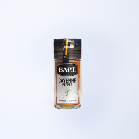 A glass jar of Bart Cayenne Pepper 36g.