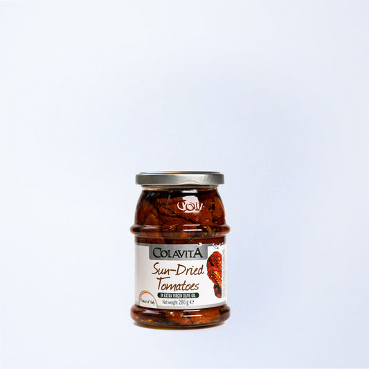A jar of Colavita Sun-dried Tomatoes in Extra Virgin Olive Oil 280g.