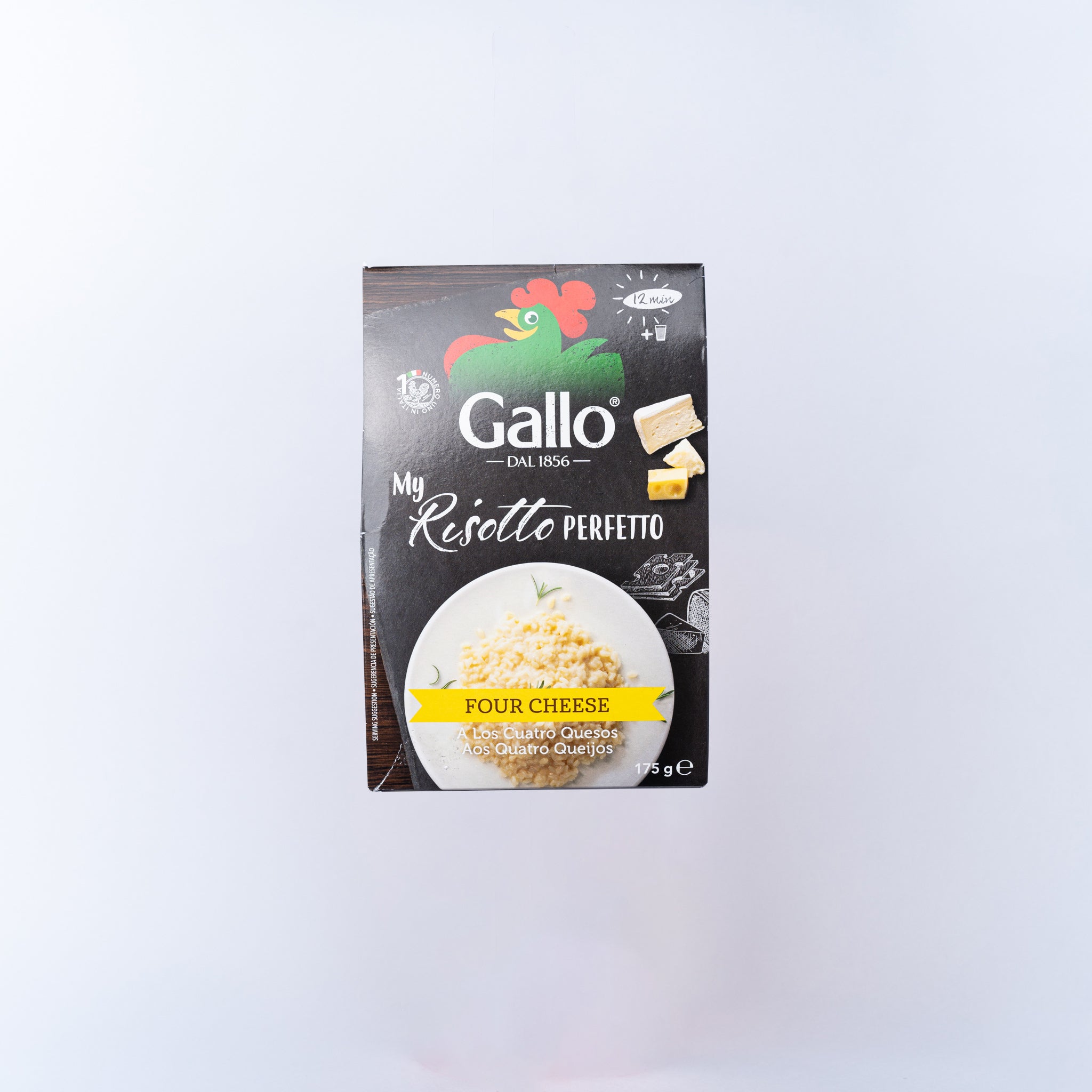 A box of Gallo Risotto Four Cheese 175g.
