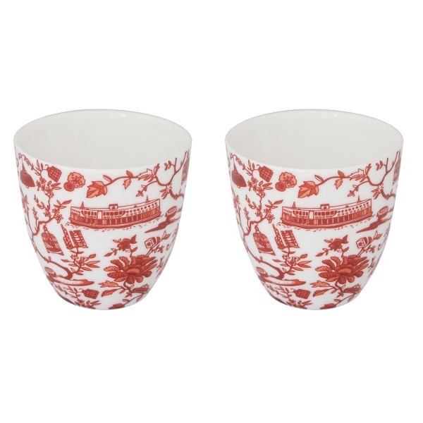 Faux Red Chinese Tea Cup (Set of 2)