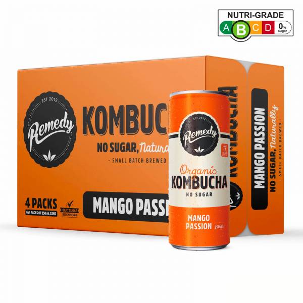 Remedy Organic Kombucha Mango Passion 250ml